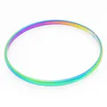 Rainbow iridescent titanium steel bangle with a polished spherical surface, 3.6mm width - Inner Diameter 55mm / Single Ring / Colorful