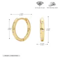 Pendientes de aro en plata de ley S925 dorada con circonitas, tamaño 1,27 cm. - Plata 925 chapada en oro amarillo / Plata 925