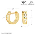Minimalist S925 sterling silver hoop earrings with 5A zircons in golden finish - 925 Silver / 925 Silver Yellow Gold Plated