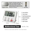 Multifunctional digital magnetic kitchen timer with loud alarm and large LCD display for cooking - Upgraded White + Magnetic Sheet