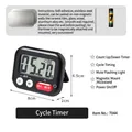 Magnetic digital kitchen timer with large LCD display and cycle countdown function in black - Cycle Style Black + Magnetic Sheet