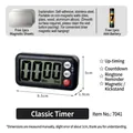 Magnetic digital kitchen timer with large LCD display, countdown function and battery - Classic Black + Magnetic Sheet