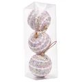 3er-Pack Macaron-Schaumstoff-Weihnachtskugeln in transparenter Geschenkbox für Bäume. - 8cm Mehrfarbig