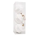 Set mit 3 weißen Glitzer-Weihnachtskugeln aus Schaumstoff in transparenter Schachtel - 8cm Weiß
