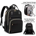 Stylish black professional laptop backpack for women with large capacity and luggage strap - 2308 Upgraded - Pure Black
