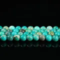 Premium synthetic green emperor stone round loose beads with natural marbled texture - Optimized Green Imperial Jasper