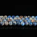 Deep blue imperial jasper round beads for DIY jewelry making - Optimized Dark Blue Imperial Jasper