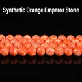 High-quality synthetic orange emperor stone beads with unique snakeskin texture for jewelry DIY - 10mm Approx 37pcs / Synthetic Orange Imperial Jasper