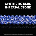 Synthetic blue imperial jasper round beads in deep blue with a striking web-like pattern - 10mm Approx 37pcs / Synthetic Blue Imperial Jasper