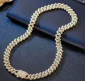 Collier cubain à losanges de 11 mm avec strass étincelants en alliage doré - 50cm / Doré