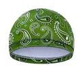 Green paisley pattern cooling skull cap for men outdoor cycling and hiking sports - One Size / Army Green