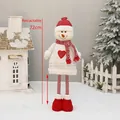 Red and white knitted Christmas snowman doll with retractable legs, 72cm height ornament. - Red White Knitted Snowman Retractable (72cm)
