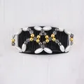Elegant magic hair comb featuring white and gold beads for versatile DIY hair styling. - White