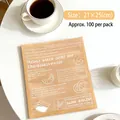 Oil-proof kraft paper bread packaging bag for bakery, size 21x25cm, 100pcs/pack - 21x25cm (100 Pieces/Pack) / Kraft Color