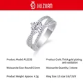 Elegante anello incrociato in argento S925 con una moissanite rotonda da 6,5 mm lucida - Taglia US 7 / Moissanite da 1 ct