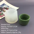 Silicone mold for small rock-textured cement pot with finished product dimensions - Style 10 Small / Semi-transparent