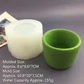 Detail view of rock-textured candle cup silicone mold with size specifications - Style 10 Large / Semi-transparent