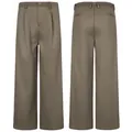 American retro brown wide-leg trousers in premium woolen fabric for men - S / Brown