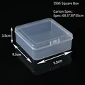 Clear plastic jewelry box with snap lid, square mini storage container, 9.5x9.5x3.5cm - 3595 Square Box (9.5*9.5*3.5cm)