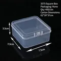 Transparent plastic square mini storage box for jewelry and small accessories 7.5cm - 3575 Square Box (7.5*7.5*3.5cm)