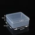 Clear plastic square storage box for jewelry and small accessories, 10.5x10.5x4cm size. - 40105 Square Box (10.5*10.5*4cm)