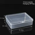 Clear plastic rectangular jewelry storage box with lid, dimensions 12.5x10.2x3.2cm - 12.5 Rectangular Box (12.5*10.2*3.2cm)
