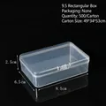 Transparent rectangular plastic storage box for jewelry accessories, 9.5x6.5x2.5cm - 9.5 Rectangular Box (9.5*6.5*2.5cm)