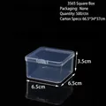 Transparent plastic storage box for jewelry and small accessories 6.5x6.5x3.5cm - 3565 Square Box (6.5*6.5*3.5cm)