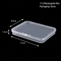 Transparent mini rectangular plastic storage box for small jewelry 11x8.5x1.5cm - 11.0 Small Rectangular Box (11*8.5*1.5cm)