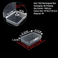 Transparent rectangular PP plastic storage box 6.5x4.5x1.5cm for organizing small hardware parts - 1565 Rectangular Box (6.5*4.5*1.5cm)