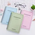 Minimalist A5 spiral notebooks in pastel colors with ruled pages and decorative text - Tricolor Spiral Notebook / A5-40 Sheets