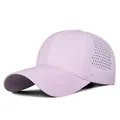 Light purple quick-dry breathable baseball cap with laser-cut side ventilation holes. - Adjustable / Large Size Light Purple