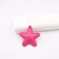 Detailed macro view of a pink padded star leather charm featuring refined stitching - Star Accessories / Rose Red