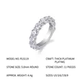 925 Sterling Silver Eternity Ring with Round 5.0mm Moissanite Stones, US Size 5-9 - US Size 9 / Silver Moissanite Style