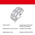 S925 sterling zilveren moissanite ring met bloemmotief en 89 schitterende stenen. - US Maat 7 / Moissaniet
