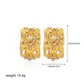 Detailed dimensions and weight of 18k gold plated stainless steel hammered hoop earrings - Irregular Hammered Rhinestone (22954)