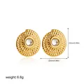 Detailed size measurements for gold-plated rope earrings with a central clear crystal stone - Spiral Woven Rhinestone (22990)