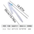 Macaron style cat teaser wand featuring blue pom-pom bell and long white ribbons - Blue Ribbon Pom-Pom Style