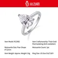 Elegant pear-shaped moissanite solitaire ring in 925 silver with thick gold plating - Pear Shape Style (R12982) / US Size 9