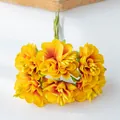 Vibrant yellow artificial flower bouquet with stamens for wedding gift box decorations. - Orange