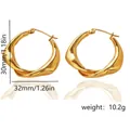 Grandi orecchini a cerchio geometrici irregolari dorati con elegante riflesso specchiato - Fluido Intrecciato Geometrico (Stile 2)