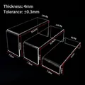 Set of 3 clear acrylic U-shaped display risers with 4mm thickness for showcase - SML 3-Piece Set