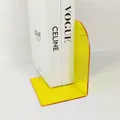 Yellow transparent acrylic bookend display stand for desktop organization - Yellow 12x10x15.5cm Single