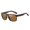 Sporty matte brown polarized outdoor sunglasses with high-quality brown lenses - Tea Frame Tea Lens