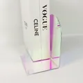 Iridescent transparent acrylic L-shaped bookend for desktop storage organizer - Iridescent 12x10x15.5cm Single