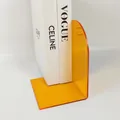 Modern vibrant orange acrylic L-shaped bookend for desktop organization and display - Orange 12x10x15.5cm Single