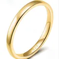 Anillo clásico de plata de ley 925 con acabado dorado pulido, diseño fino - Talla US 5 / Dorado 2mm