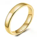 Anillo clásico de plata S925 con baño de oro de 18k y acabado pulido brillante - Dorado 6mm / Talla US 8