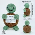 Handmade crochet turtle plush toy with positive message card for mom - Sea Turtle