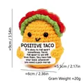 Handmade crochet positive taco plush toy with encouraging message for desk decoration - Taco